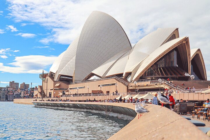 A picturesque view of the Sydney Opera House in Australia